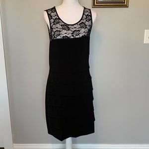 Dress barn Collection black midi dress size 12